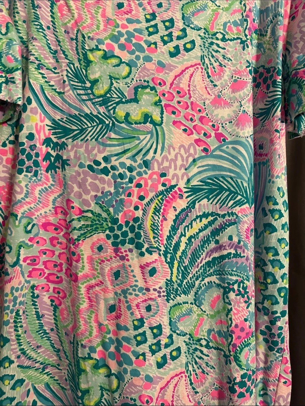 Lilly Pulitzer Floral Mini Dress in Pink & Green Like New - Picture 5 of 6